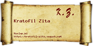 Kratofil Zita névjegykártya