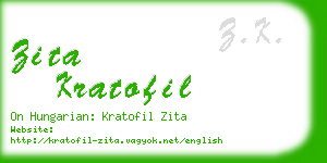 zita kratofil business card